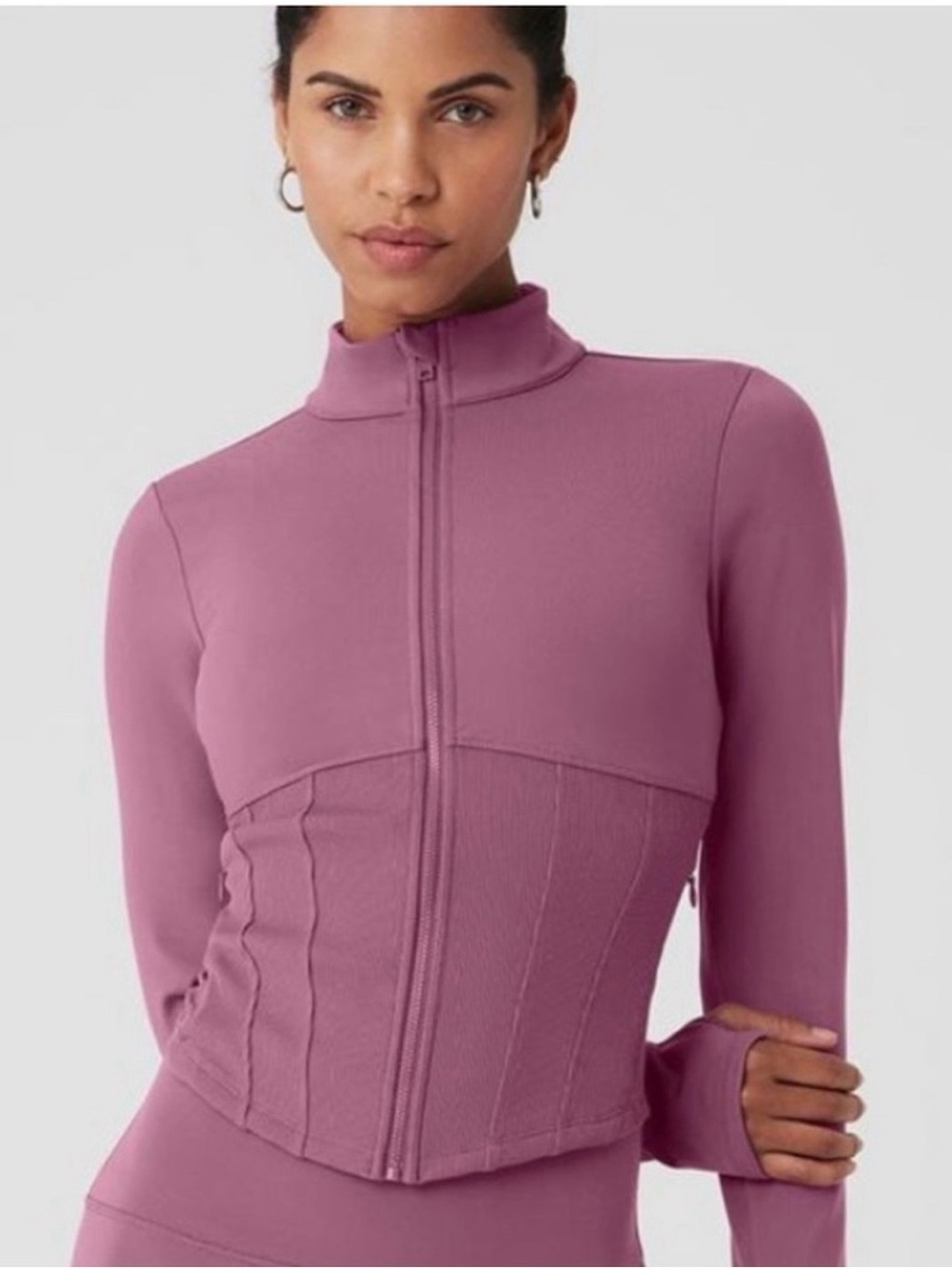 ALO Yoga Corset Full Zip Jacket Soft Mulberry